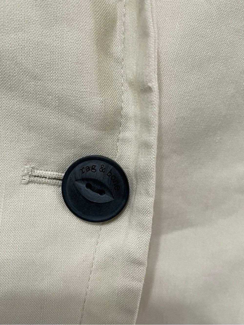 rag & bone cream linen spandex blend blazer one button minimalist neutral size 4